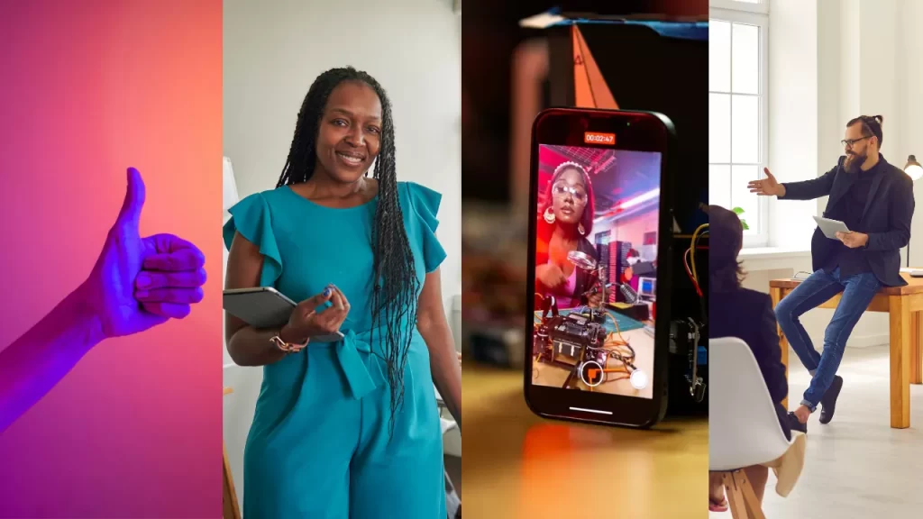 LinkedIn vs TikTok um portfólio formal enquanto o TikTok palco dinâmico para personalidade.