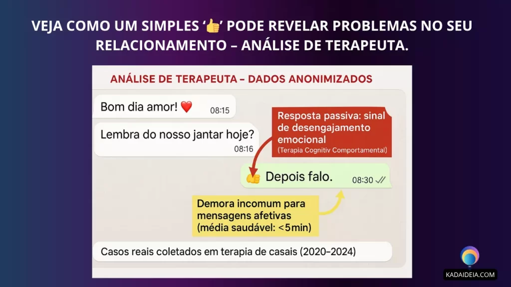 Teste emoji para casais: uma imagem de uma conversa de WhatsApp anonimizada com análise de terapeuta
