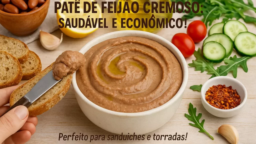 Receitas incríveis com sobras de feijão: Patê de feijão cremoso. Opção saudável, gostosa, nutritiva e econômica.