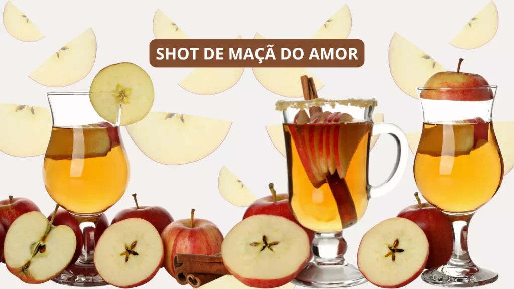 "Shot de maçã do amor para Festa Junina Adulta"