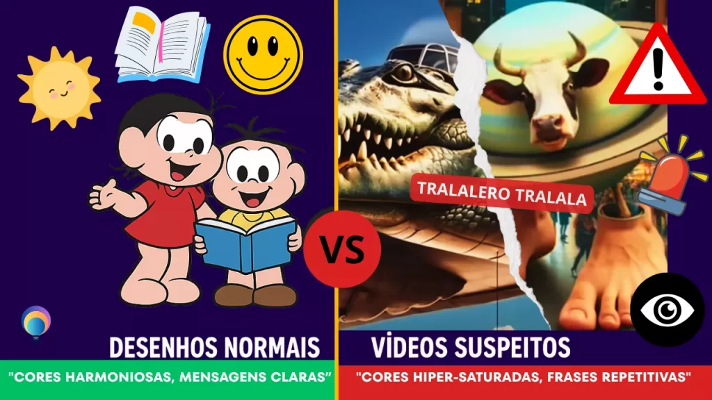 Tralalero Tralala e Vaca Saturno: símbolos ocultos, cores hipnóticas e áudios repetitivos. Entenda os riscos